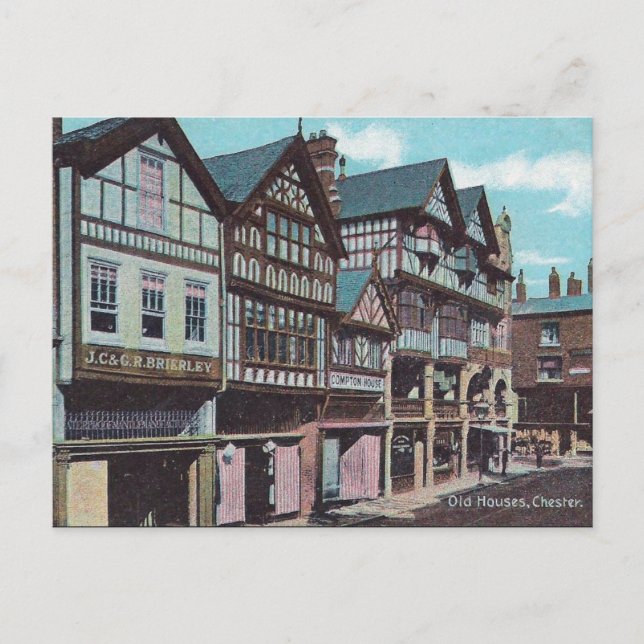 Old Postcard - Old Houses, Chester, England (Front)