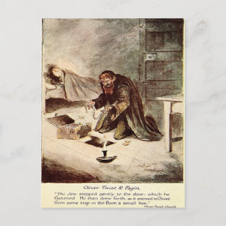 Old Postcard - Oliver Twist and Fagin