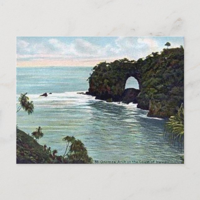 Old Postcard - Onomea Arch, Hawaii (Front)