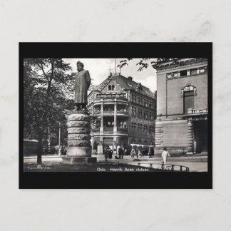 Old Postcard - Oslo, Ibsen's Statue