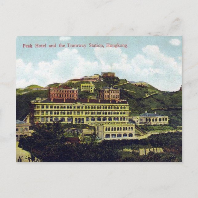Old Postcard - Peak Hotel and Tramway Station (Front)