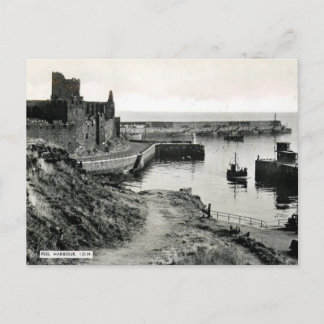 Old Postcard - Peel Harbour, Isle of Man