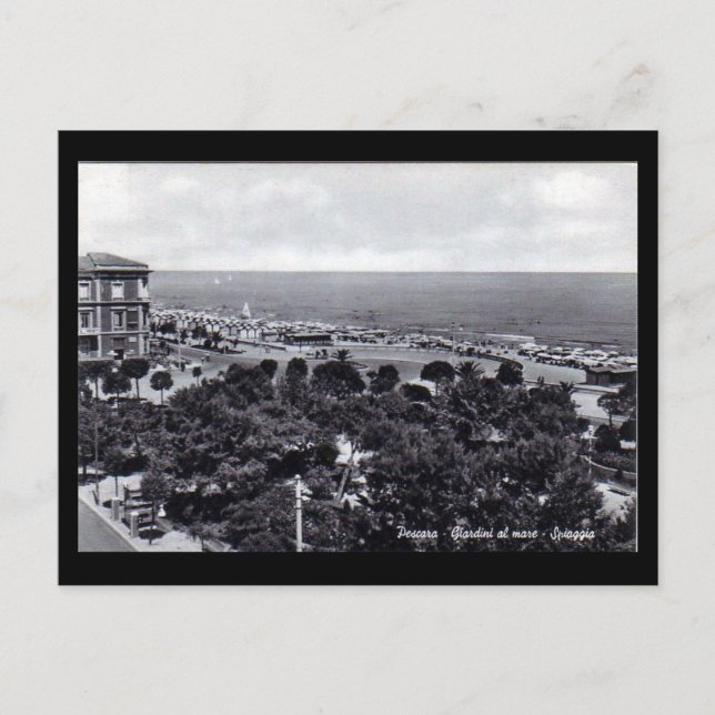 Old Postcard - Pescara, Gardens (Front)