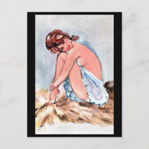 Old Postcard - Pin-Up Girl