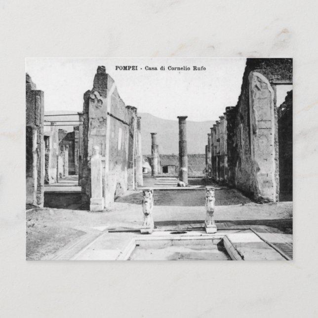 Old Postcard - Pompei, Casa di Cornelio Rufo (Front)