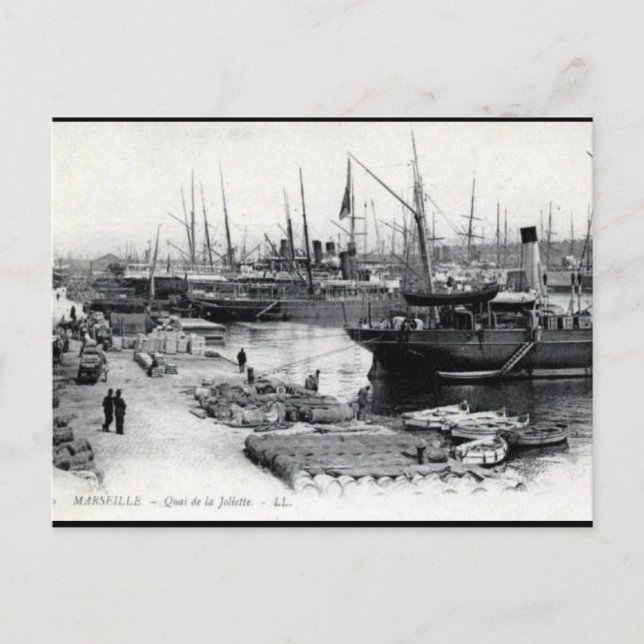 Old Postcard - Quai de la Joliette, Marseille (Front)