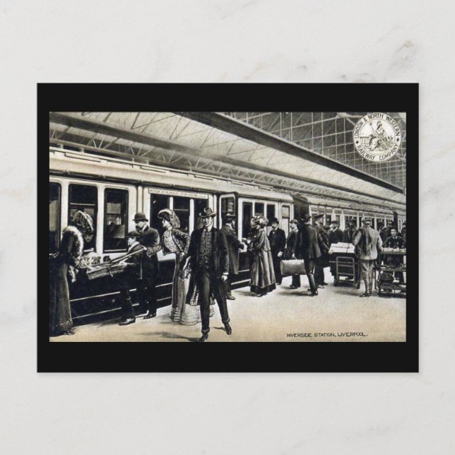 Old Postcard - Riverside Station, Liverpool (Front)