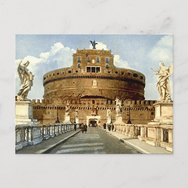 Old Postcard, Rome, Castel Sant'Angelo Postcard (Front)