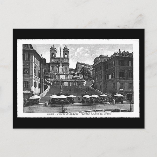 Old Postcard, Rome, Piazza di Spagna Postcard (Front)