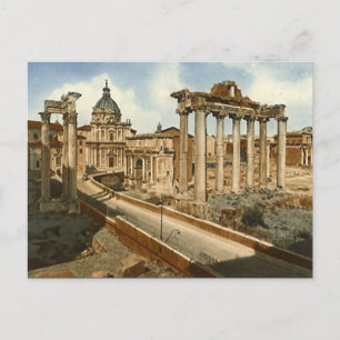 Old Postcard, Rome, the Forum and Temple of Saturn Postcard