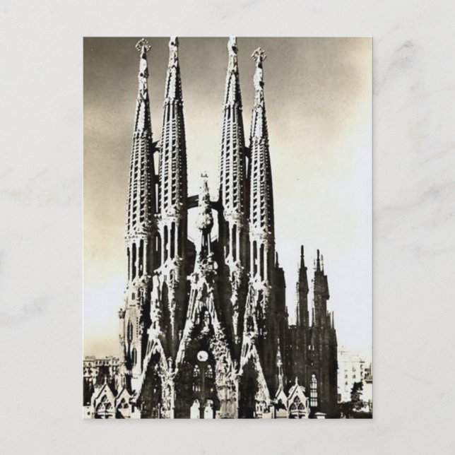 Old Postcard - Sagrada Familia, Barcelona (Front)