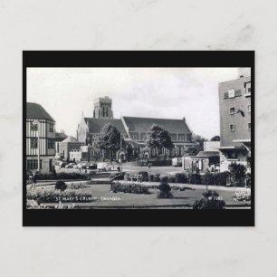 Old Postcard - St Mary's Church, Swansea.