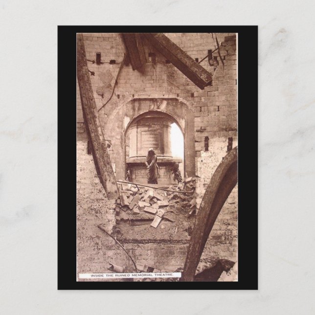 Old Postcard - Stratford-upon-Avon, Ruins of Shake (Front)