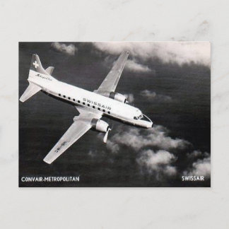 Old Postcard - Swissair Convair "Metropolitan"