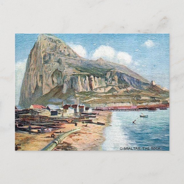 Old Postcard - The Rock of Gibraltar (Front)