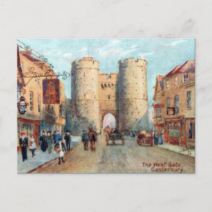 Old Postcard - The West Gate, Canterbury, Kent