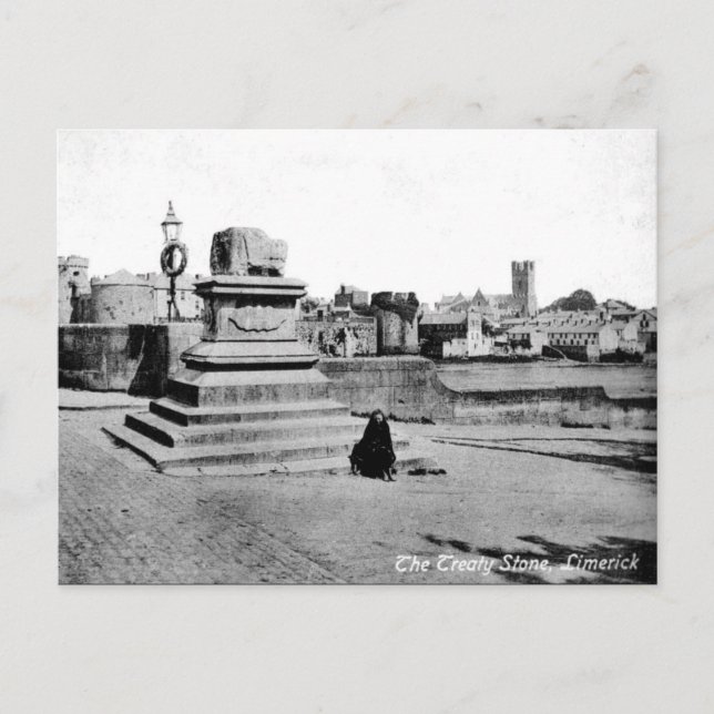 Old Postcard - Treaty Stone, Limerick (Front)