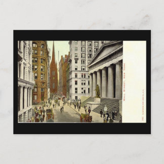 Old Postcard, Wall Street, New York City Postcard