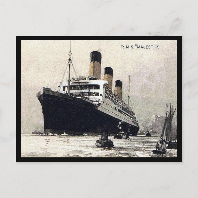 Old Postcard - White Star Line "Majestic" (Front)