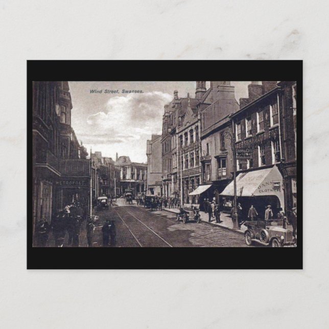 Old Postcard - Wind Street, Swansea (Front)