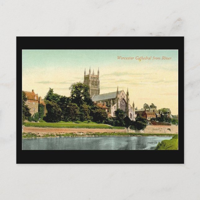 Old Postcard - Worcester Cathedral (Front)