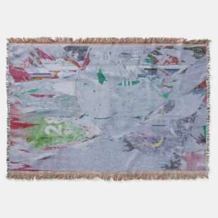 Old posters winter look white green grey red 28 throw blanket
