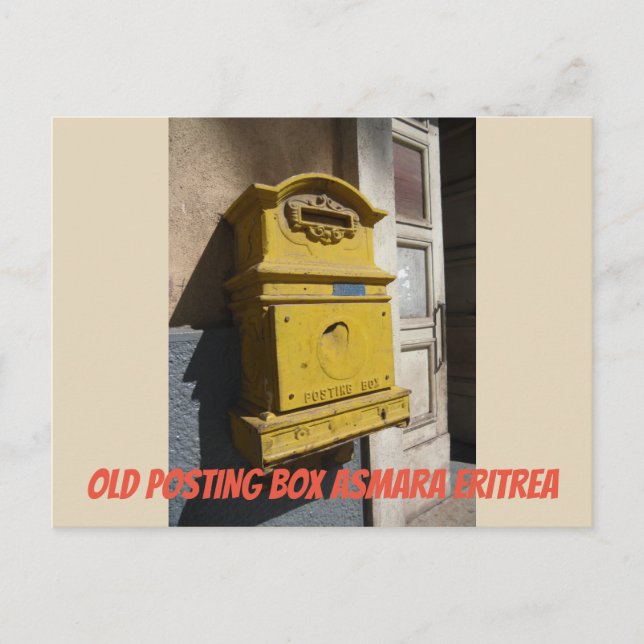 Old Posting Box Asmara Eritrea Postcard (Front)