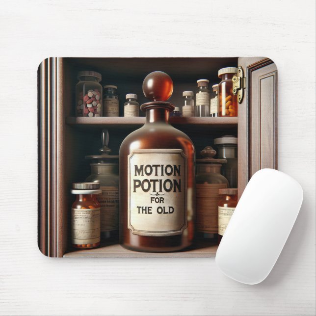Old Potion Bottle In a Medicine Cabinet Mouse Pad (With Mouse)