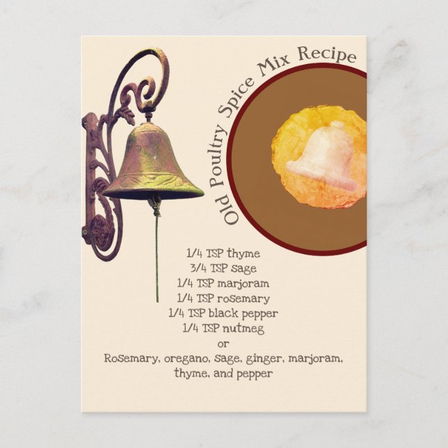 Old Poultry Spice Mix Recipe Postcard (Front)