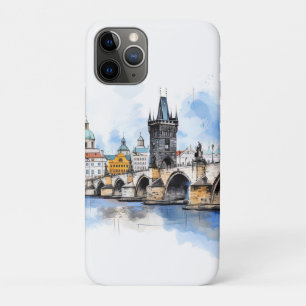 Old Prague, Charles bridge watercolor Case-Mate iPhone Case