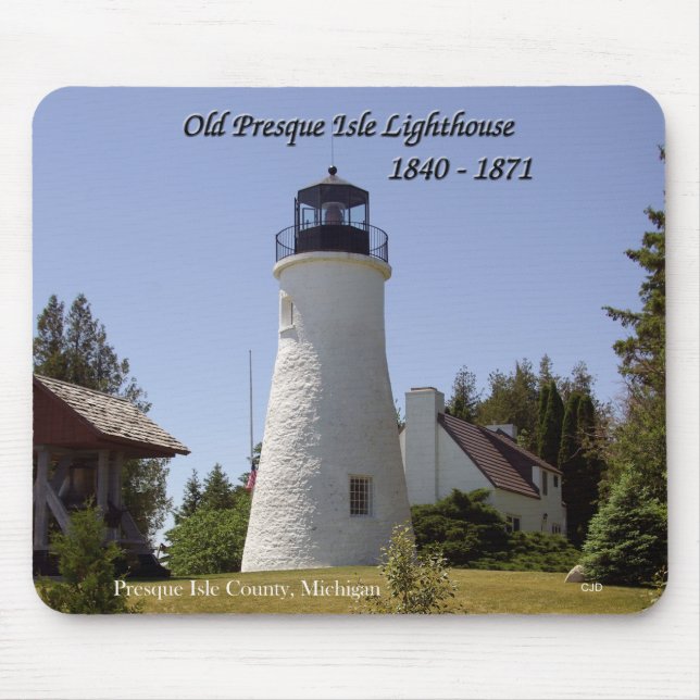 Old Presque Isle Lighthouse mousepad (Front)