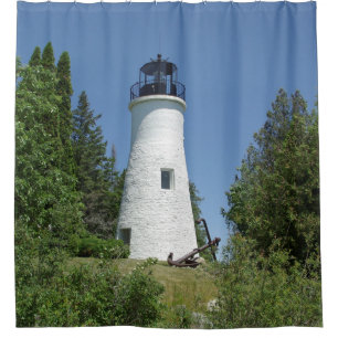 Old Presque Isle Lighthouse shower curtain