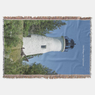 Old Presque Isle Lighthouse woven blanket