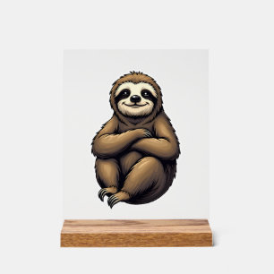 Old Print Sloth Art Vintage Graphic 2 Acrylic Sign