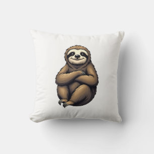 Old Print Sloth Art Vintage Graphic 2 Cushion