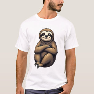 Old Print Sloth Art Vintage Graphic 2 T-Shirt