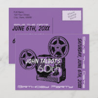 Old Projector 60th birthday Party Save the Date