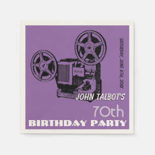 Old Projector 70th birthday Party Paper Napkin