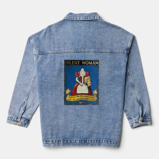 Old Pub Signs, Silent Woman Denim Jacket (Back)