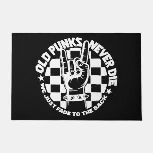 Old PUNKS Never Die Punk Rock Music Legend Custom Doormat