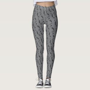 OLD PUNKS NEVER DIE - Retro Skeleton Rock On Hand  Leggings