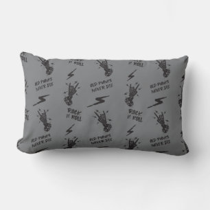 Old Punks Never Die Skeleton Rock On Gothic  Lumbar Cushion