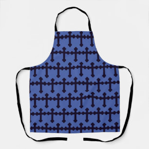 Old purple christian cross apron