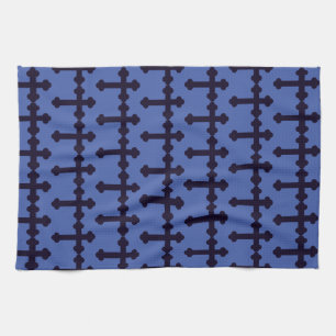 Old purple christian cross tea towel