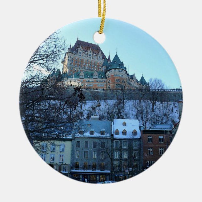 Old Quebec City, Quebec, Canada Ceramic Tree Decoration (Front)