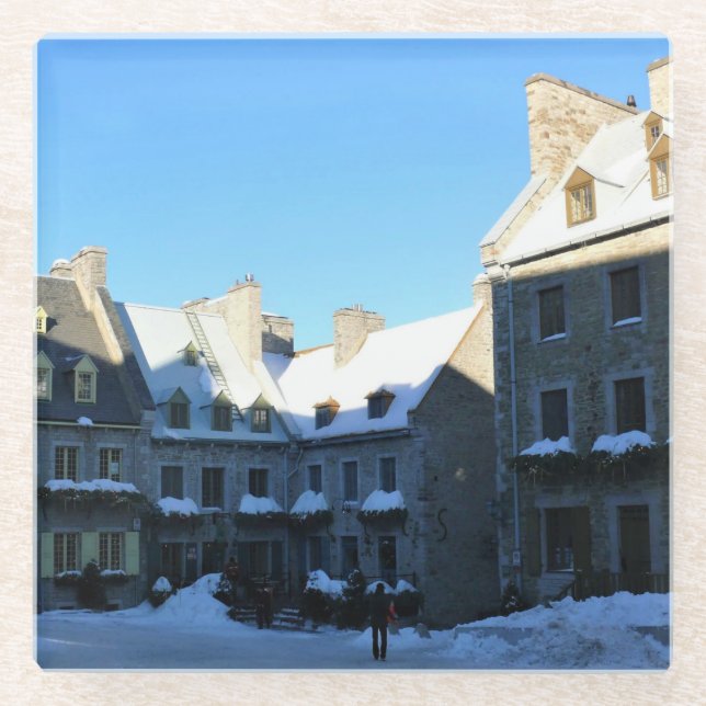 Old Quebec City, Quebec, Canada Glass Coaster (Front)