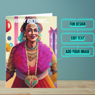 Old Queen of Hearts Funny Gay Birthday Card