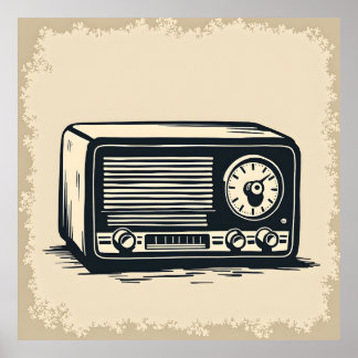 Old Radio Sketch Poster
