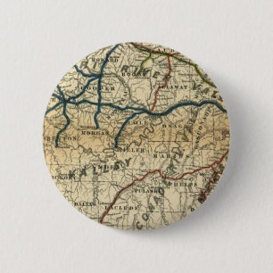 Old Railway Map 6 Cm Round Badge