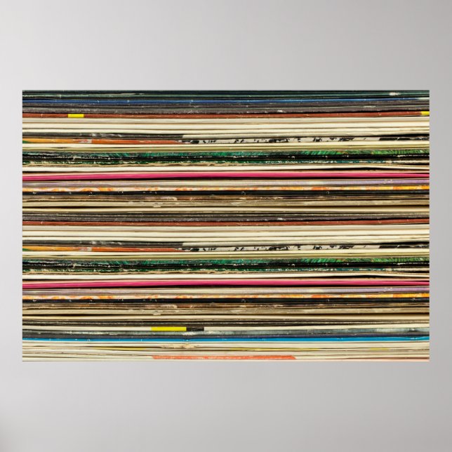 Old record carton covers stacked in pilerecord, vi poster (Front)